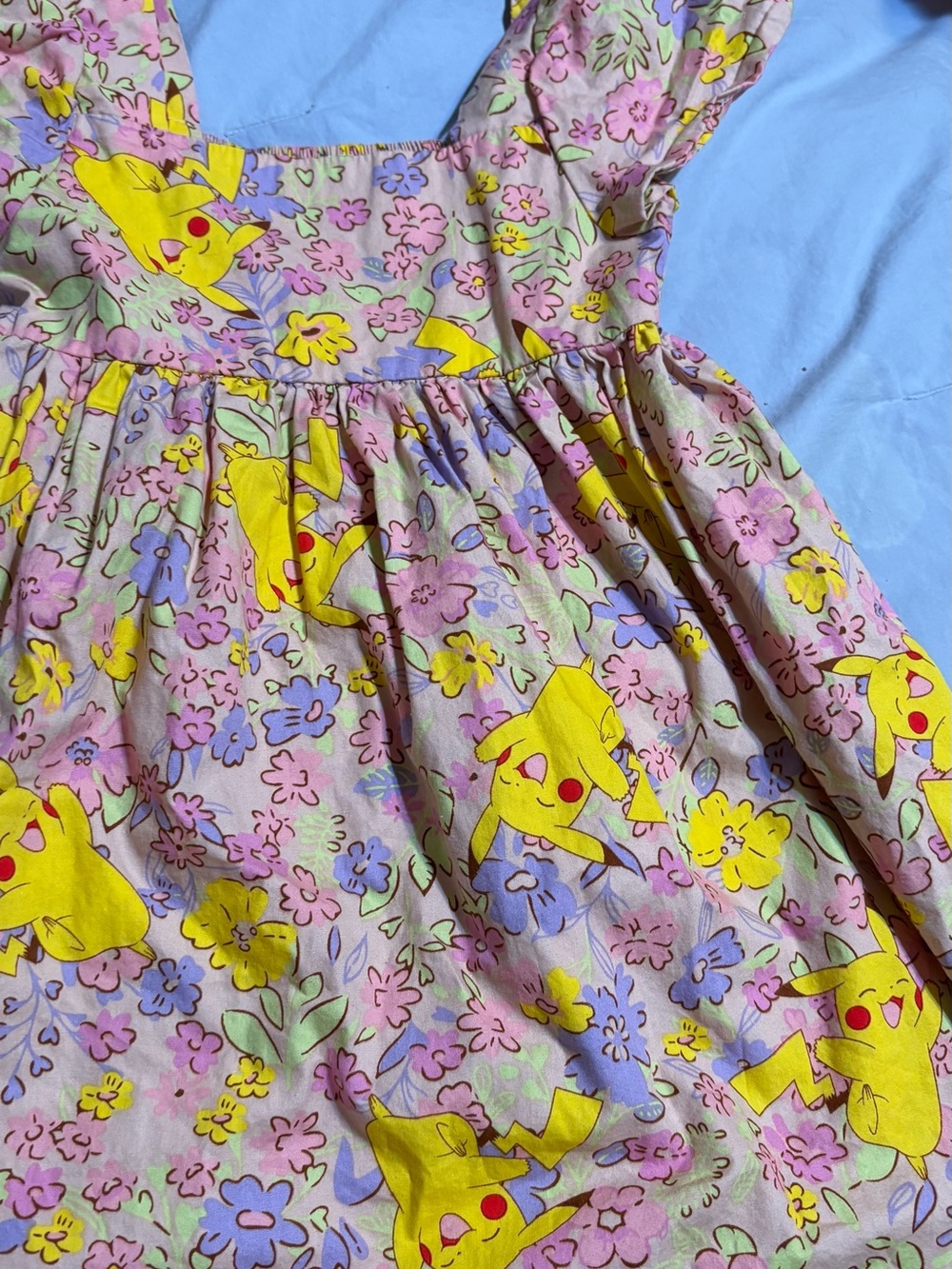 Pokemon Pink Floral Pikachu Cotton Sundress